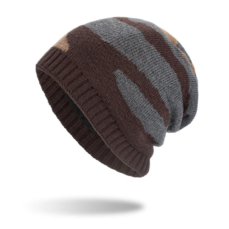 Top Your Look With Stripes: Warm Tricolor Beanie