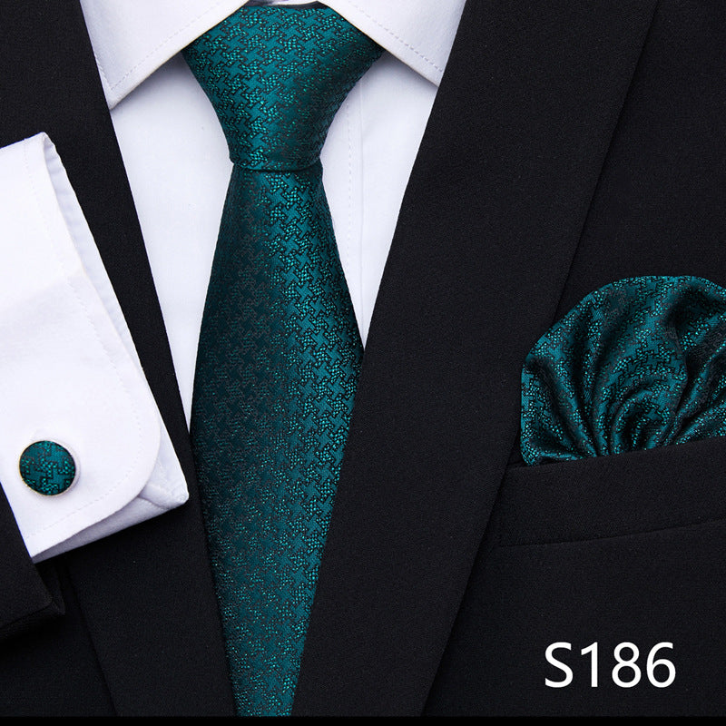 The All-In-One Accessory Powerhouse: Tie, Handkerchief, & Cufflinks Set