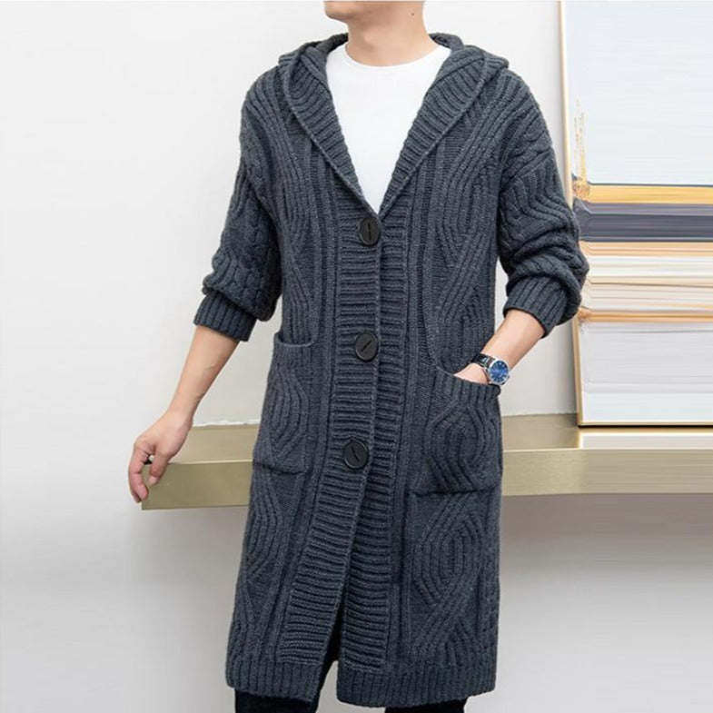 Ultimate Comfort Upgrade: Long Knit Hooded Cardigan