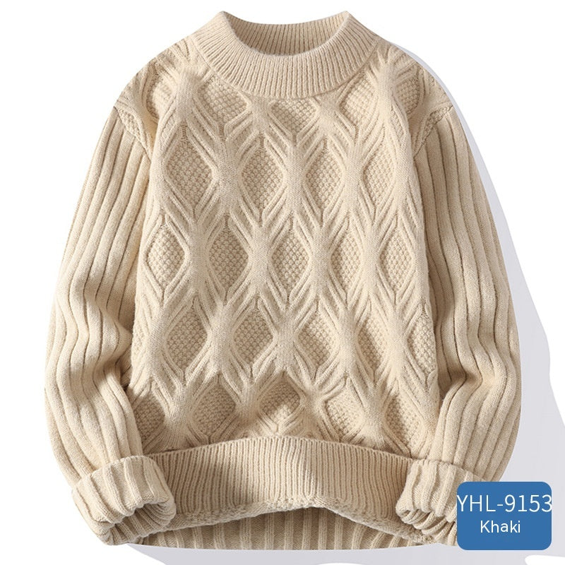 Cloud-Like Comfort: Twisted Flower Round Neck Sweater