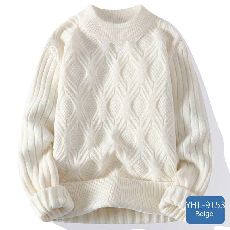 Cloud-Like Comfort: Twisted Flower Round Neck Sweater