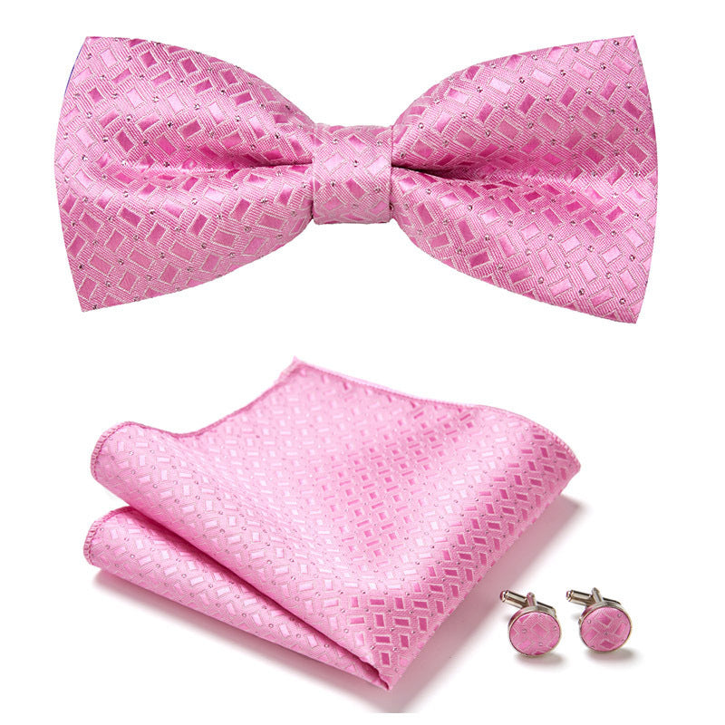 Gentleman Essentials: Bow Tie, Handkerchief & Cufflinks Set