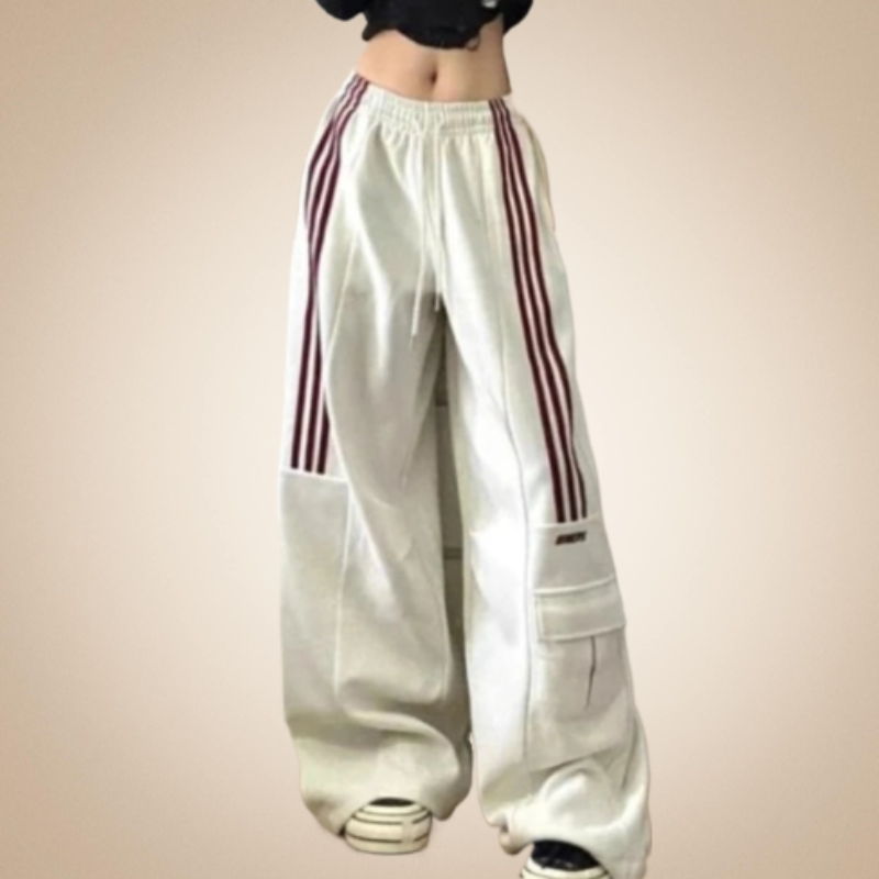 Strike A Pose: High-Waisted Cargo Pants With Side Stripes