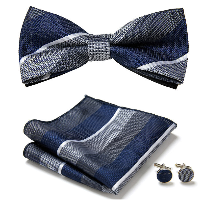 Gentleman Essentials: Bow Tie, Handkerchief & Cufflinks Set