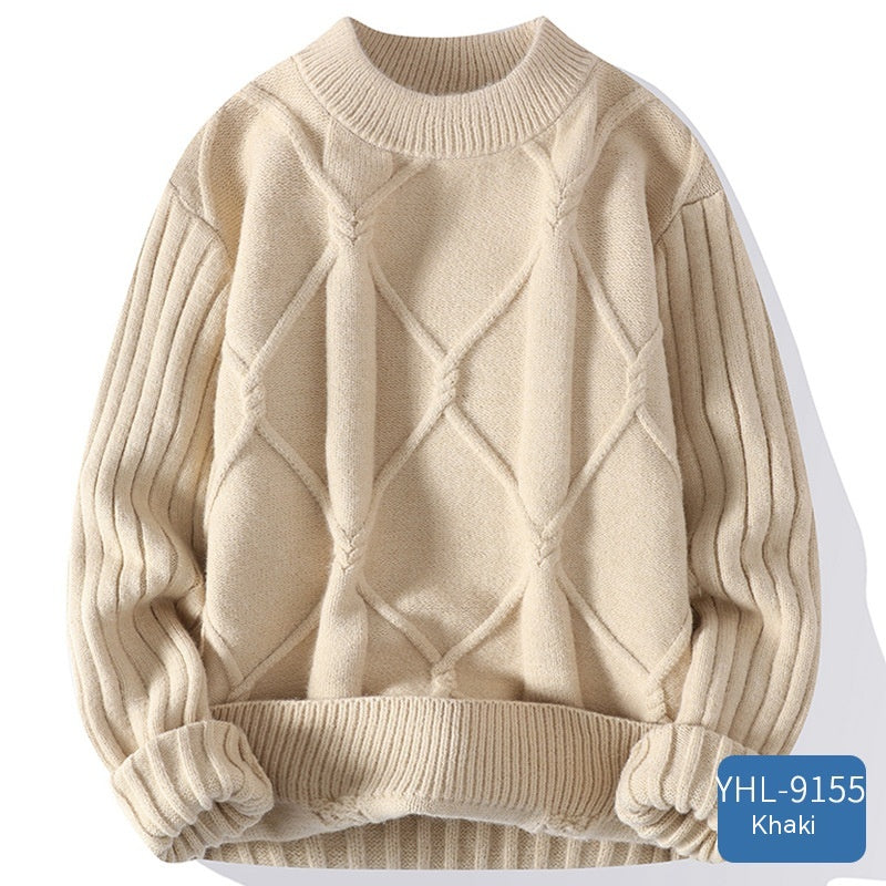 Cloud-Like Comfort: Twisted Flower Round Neck Sweater