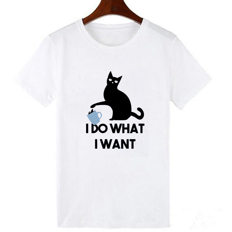 Meow-ve Over Basic: Modal Cat Print T-Shirt