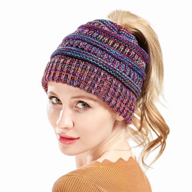 Ponytail Perfection: Cozy Knit Beanie