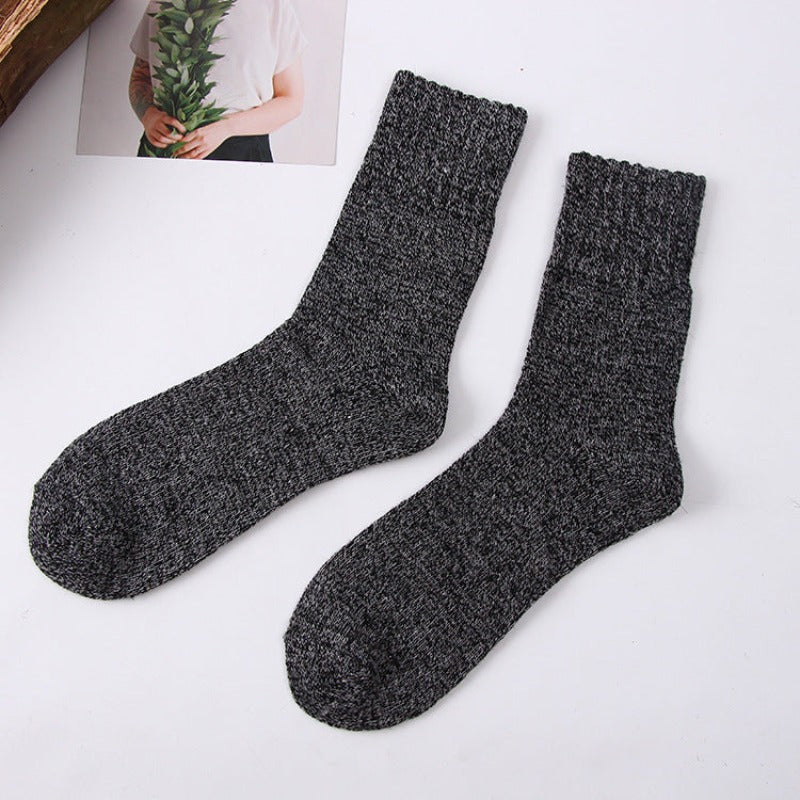 Solid Color Terry Wool Socks