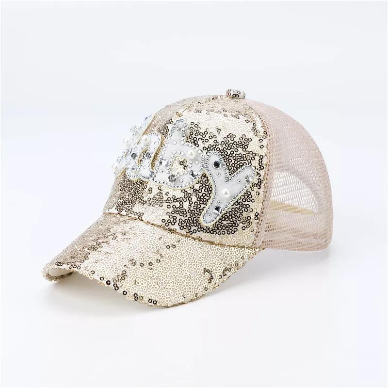 Sparkly Sun Protection: Baseball Cap With Sequins