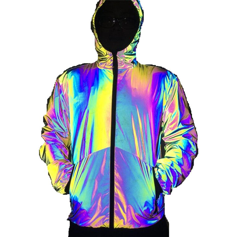 Shine Bright, Hustle Hard: Reflective Hooded Jacket