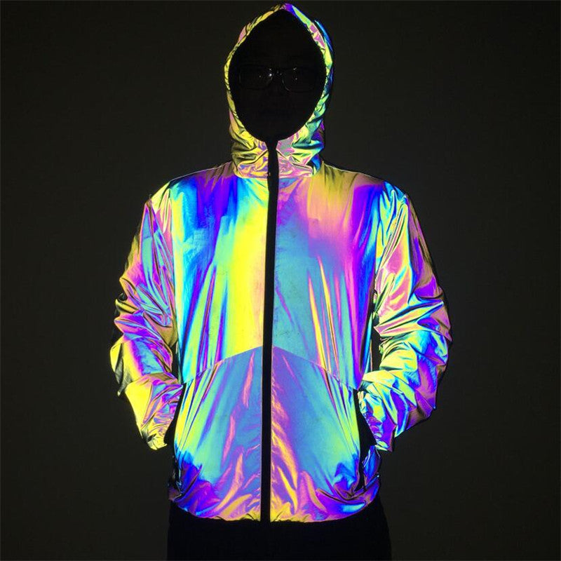 Shine Bright, Hustle Hard: Reflective Hooded Jacket