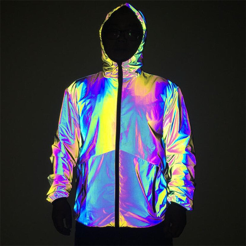 Shine Bright, Hustle Hard: Reflective Hooded Jacket