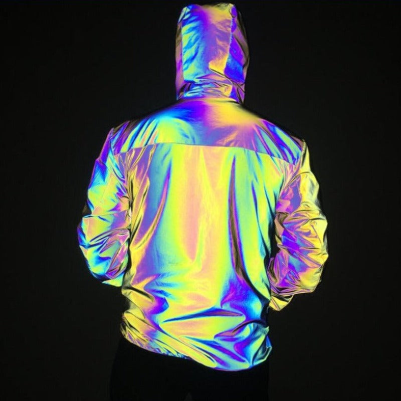 Shine Bright, Hustle Hard: Reflective Hooded Jacket