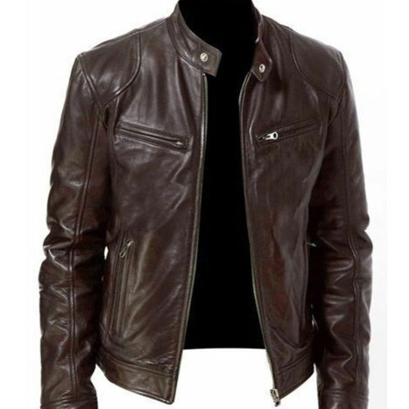 City-Slicker Style: Warm Leather Jacket With Edgy Details