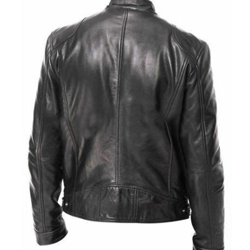 City-Slicker Style: Warm Leather Jacket With Edgy Details