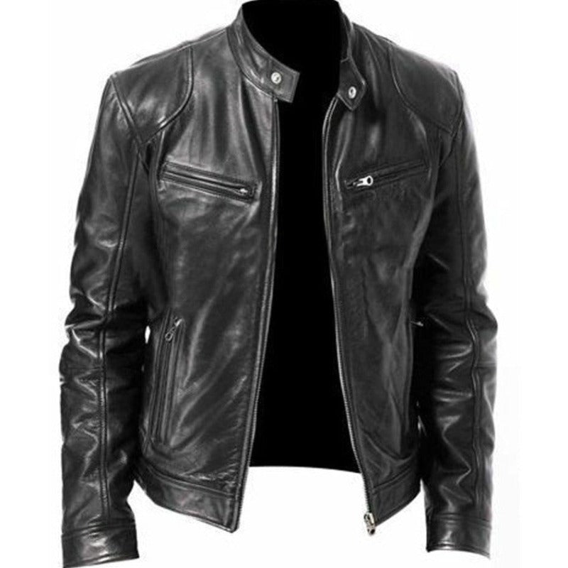 City-Slicker Style: Warm Leather Jacket With Edgy Details