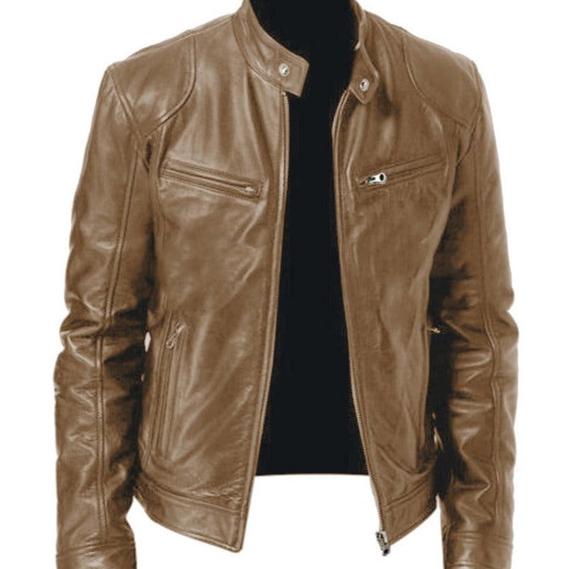 City-Slicker Style: Warm Leather Jacket With Edgy Details