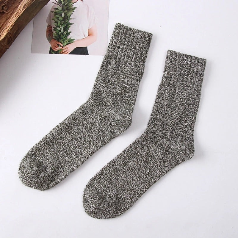 Solid Color Terry Wool Socks