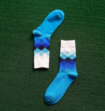 Colorful Comfort: Diamond Pattern, Cotton Socks