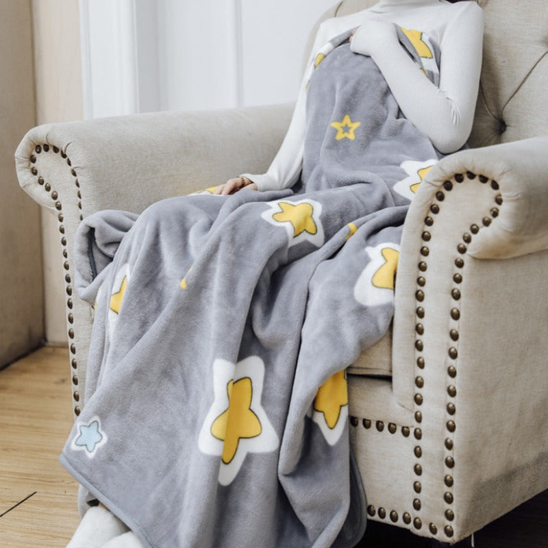 Cozy Comfort On the Go: The Oversized Flannel Wearable Blanket Shawl