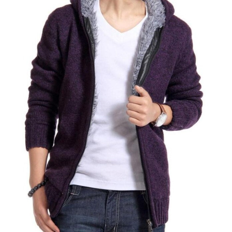 Wool Blend, Zipper, Hooded Jacket