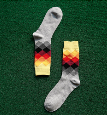 Colorful Comfort: Diamond Pattern, Cotton Socks