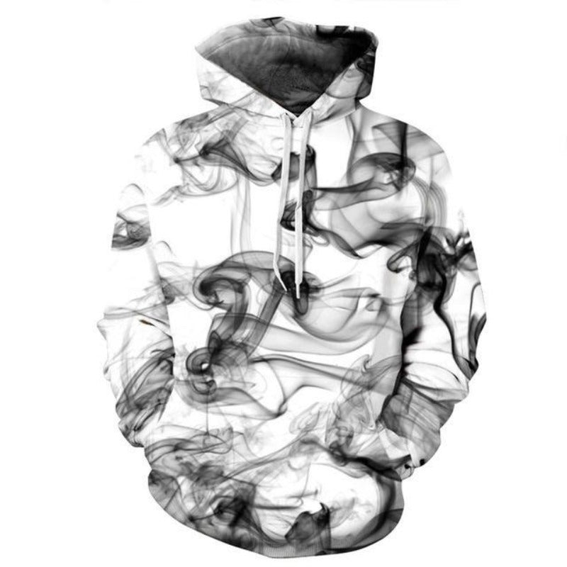 Embrace Comfort: Black Haze White Hoodie