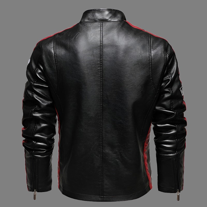 Own The Night & Command Attention: Embroidered Slim-Fit Leather Jacket