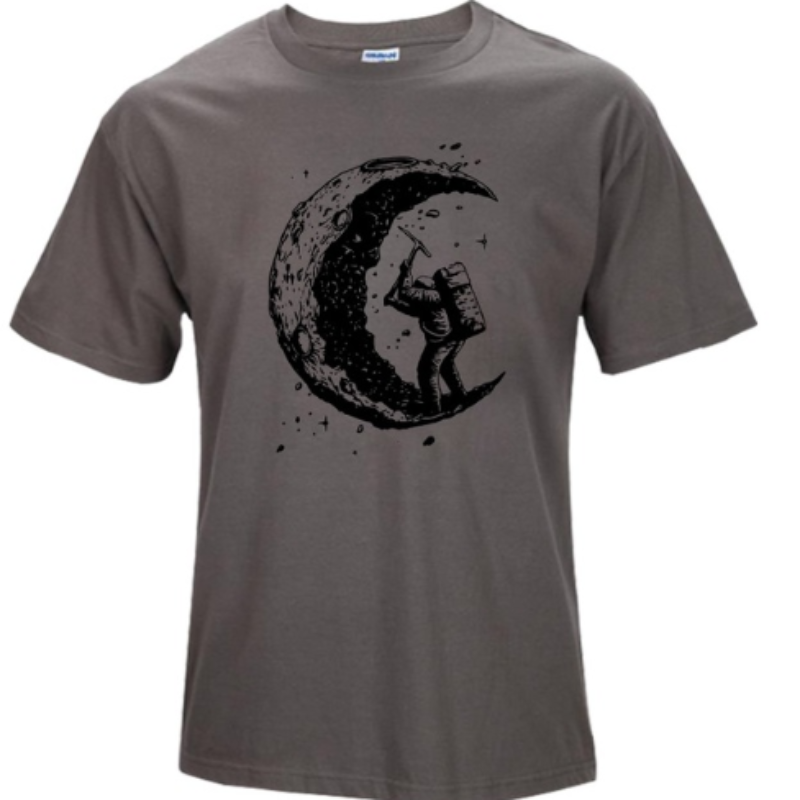 Dig the Moon Tee: Graphic Men's O-Neck T-Shirt