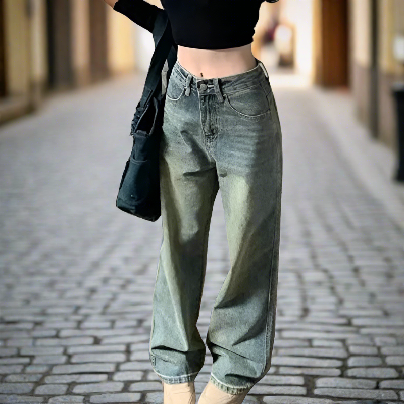 90s Nostalgia: High-Waisted Vintage Straight Jeans