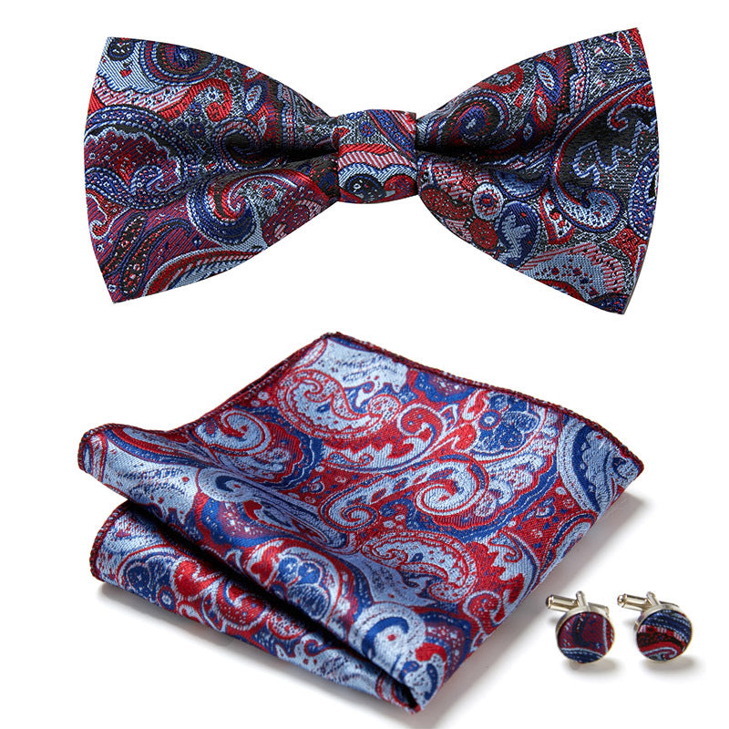 Gentleman Essentials: Bow Tie, Handkerchief & Cufflinks Set