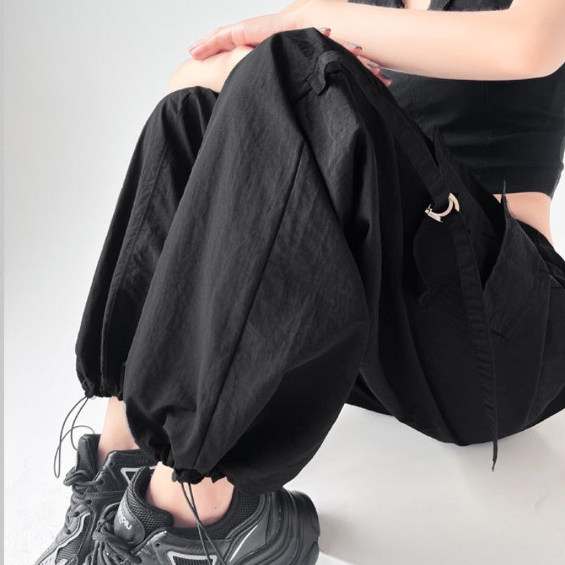 Ice Silk Bliss: High-Waist, Quick-Dry, Ultra-Thin Women's Cargo Pants