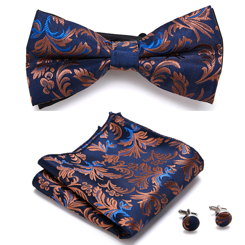 Gentleman Essentials: Bow Tie, Handkerchief & Cufflinks Set