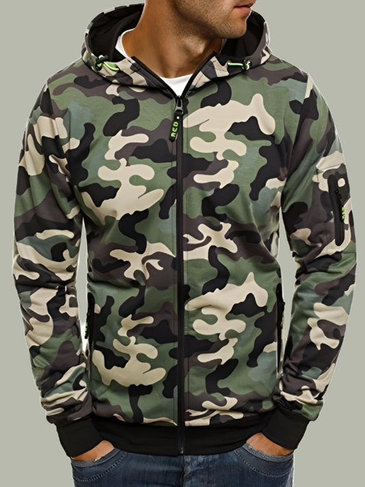 Stealth Style: Camo Cardigan Hoodie