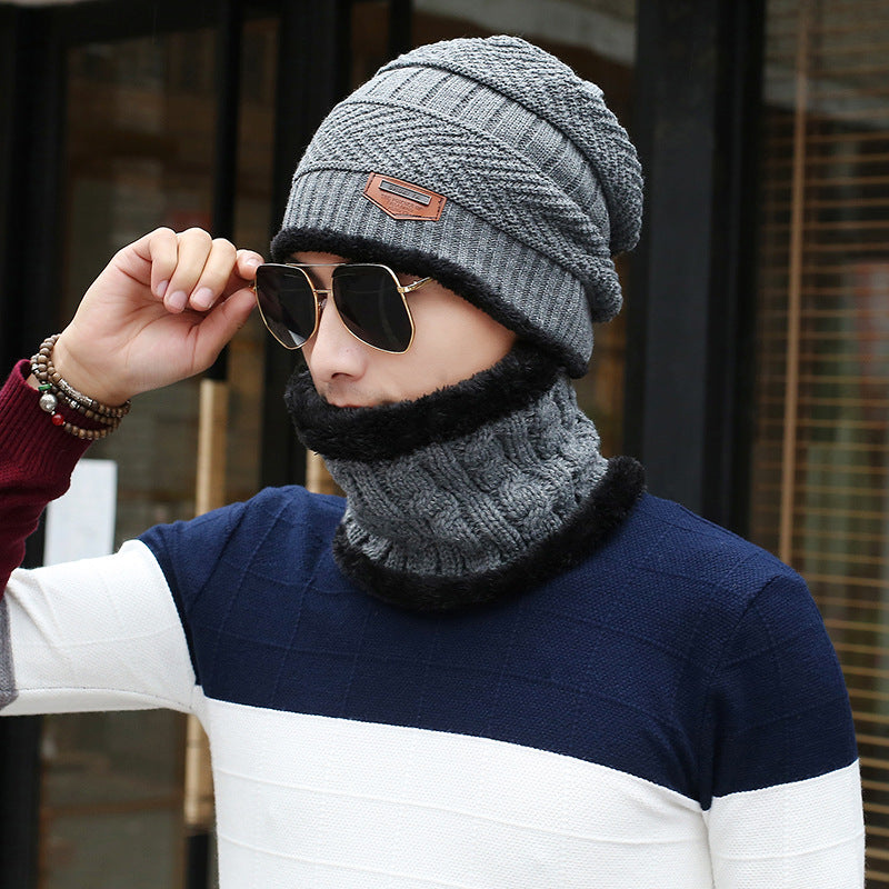 Top It Off In Style: Knitted Wool Beanie & Neck Bib Set