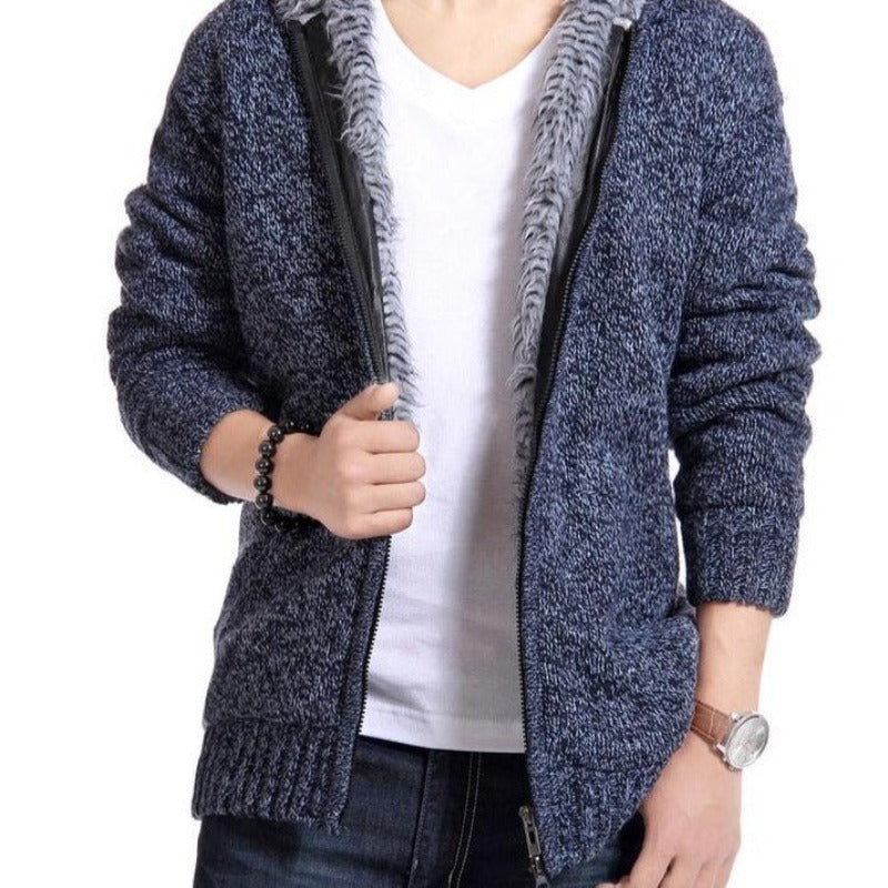 Wool Blend, Zipper, Hooded Jacket