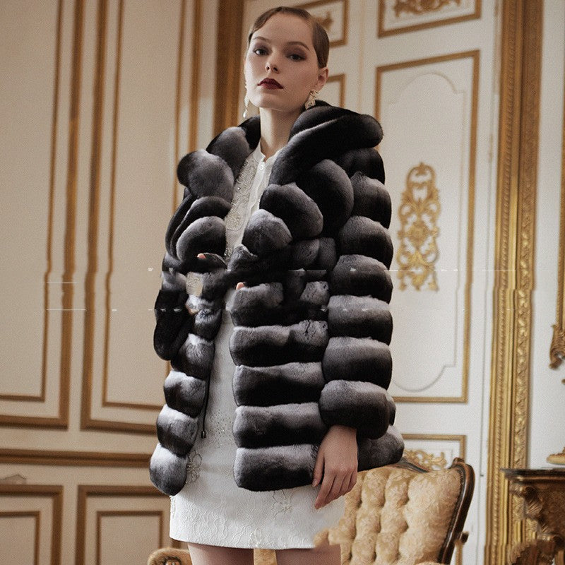 Whisper Of Luxury: Mid-Length Fur Coat For Effortless Elegance