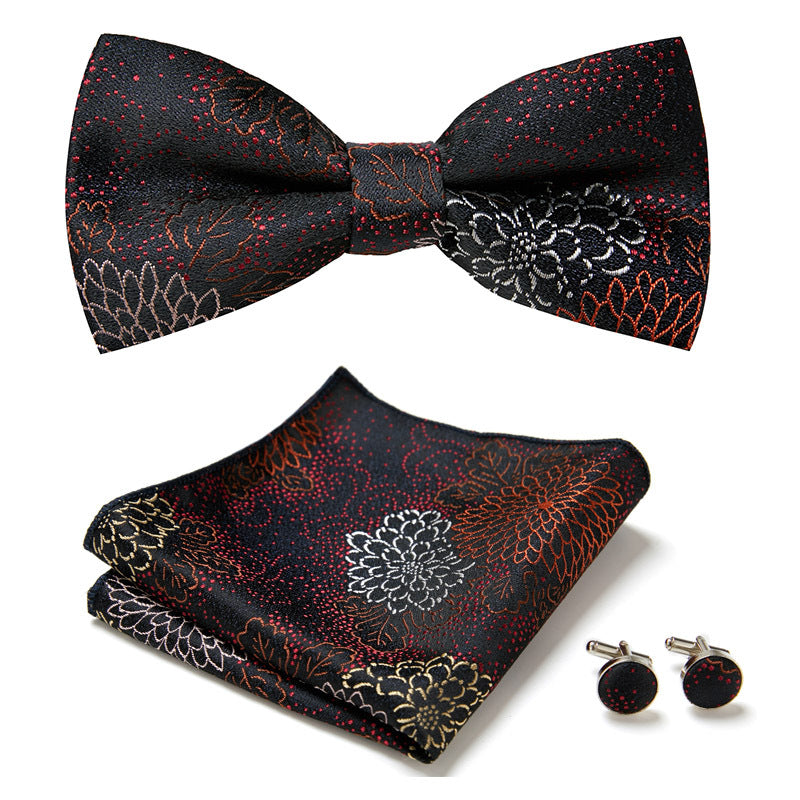 Gentleman Essentials: Bow Tie, Handkerchief & Cufflinks Set