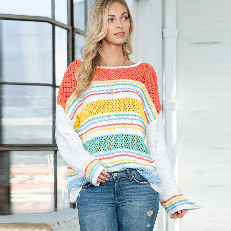 Eye-Catching Stripes: Cozy Puff Sleeve Sweater