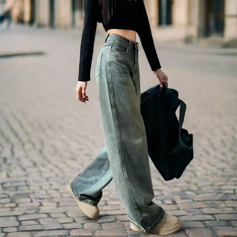 90s Nostalgia: High-Waisted Vintage Straight Jeans