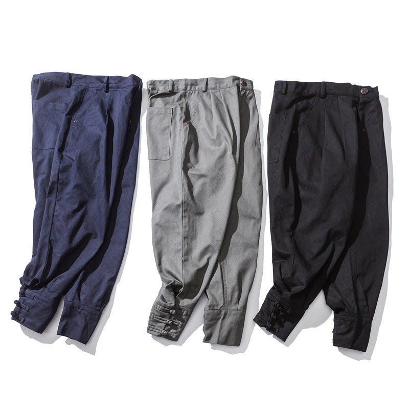 Unconventional Cool: Mouth Buckle Casual Pants