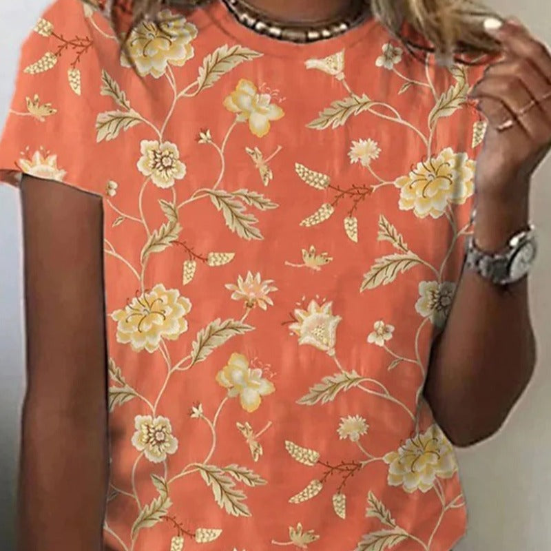 Spring In Your Step: Floral Print T-Shirt