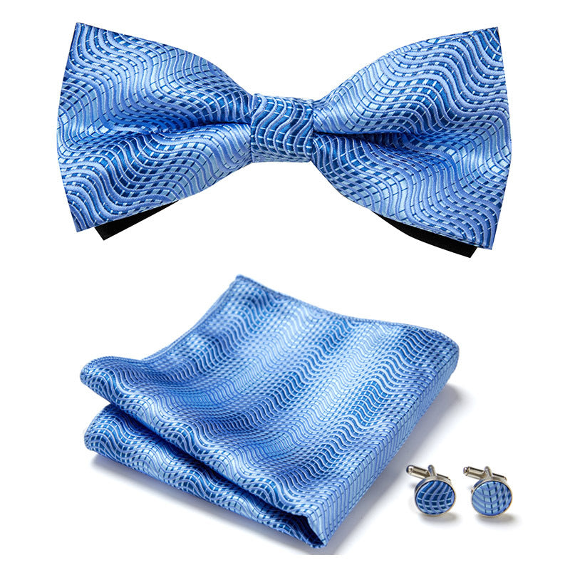 Gentleman Essentials: Bow Tie, Handkerchief & Cufflinks Set