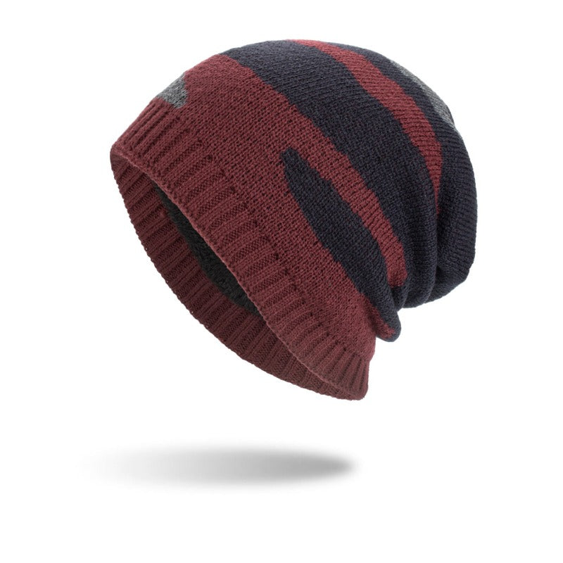 Top Your Look With Stripes: Warm Tricolor Beanie