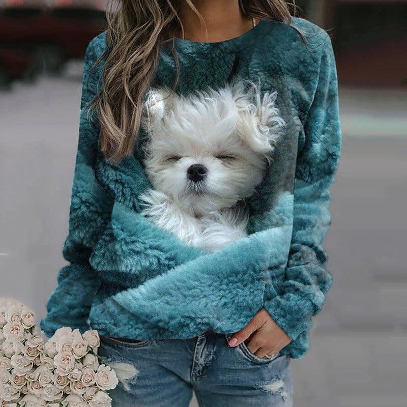 Cuddle Up Cute: 3D Kitten & Puppy Women's Sweater