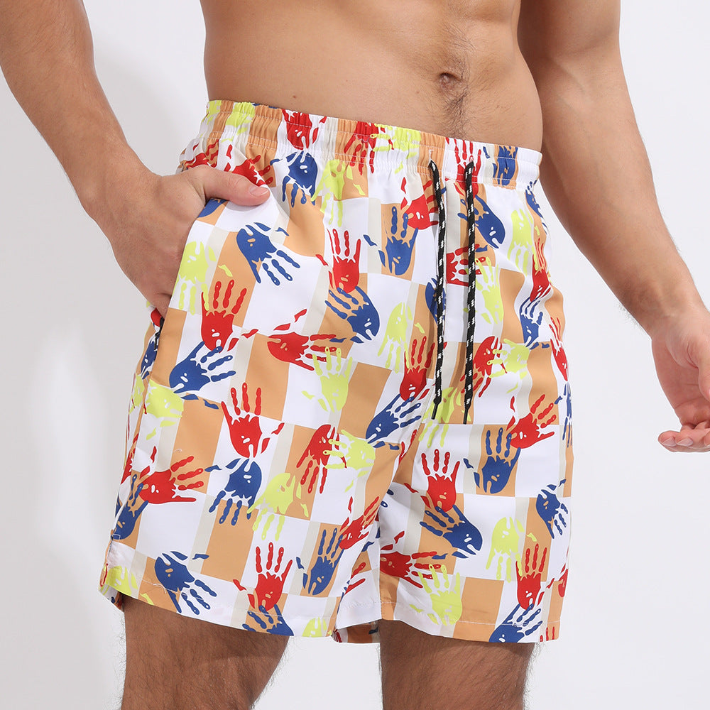 Active Performance, Beach Style: Double-Layer Printed Shorts