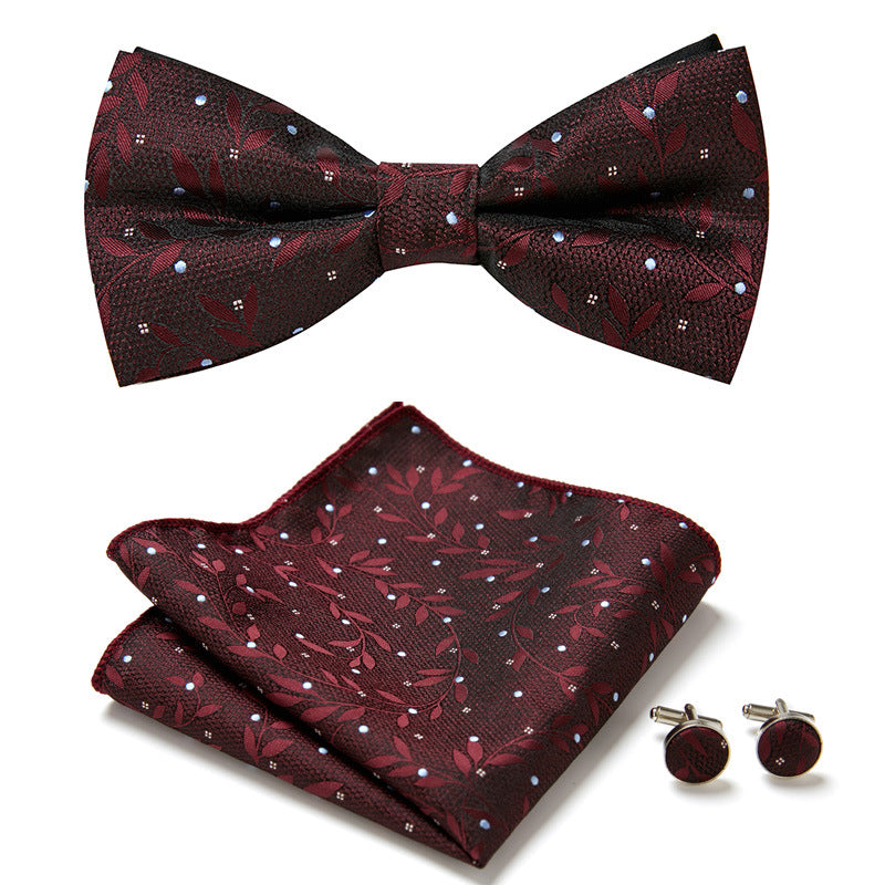 Gentleman Essentials: Bow Tie, Handkerchief & Cufflinks Set