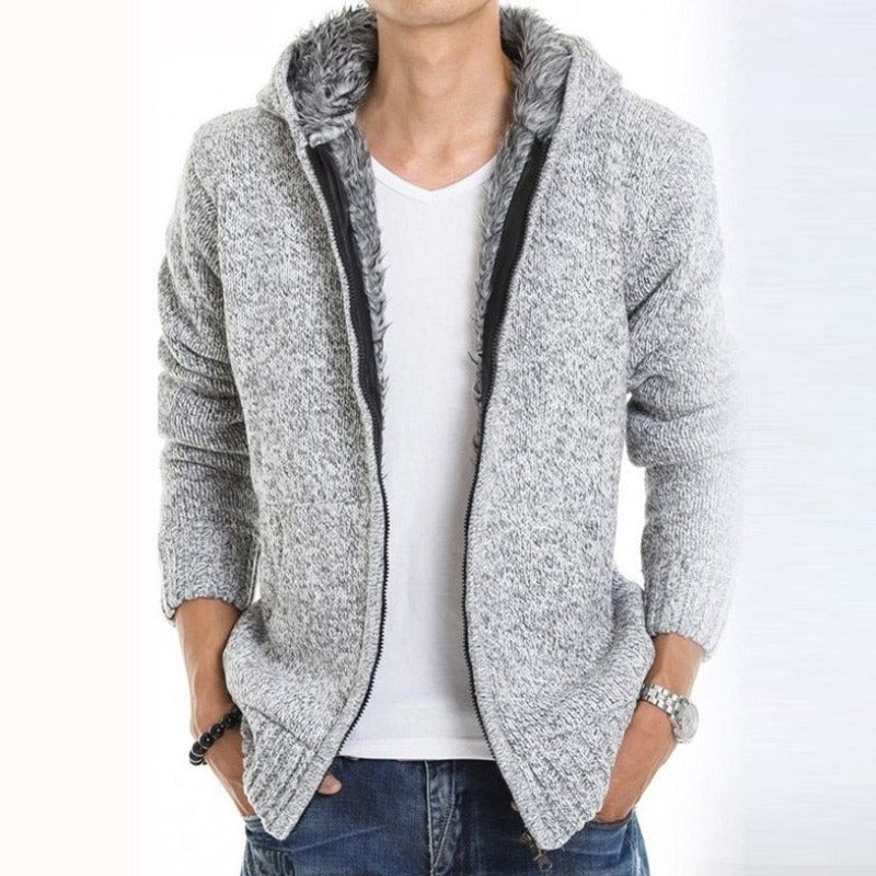 Wool Blend, Zipper, Hooded Jacket