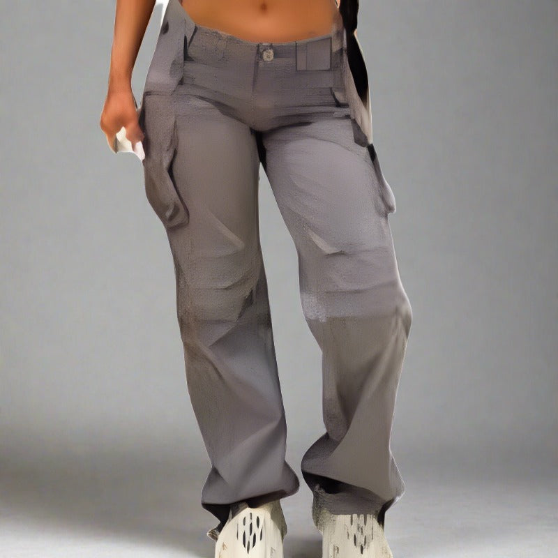 Everyday Versatility: Mid-Rise Women's Cargo Pants With Relaxed Fit