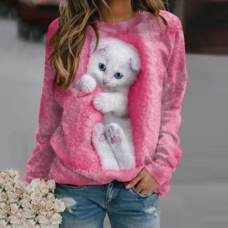 Cuddle Up Cute: 3D Kitten & Puppy Women's Sweater